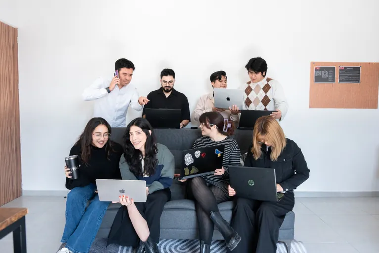 HealthMKT team collaborating during a marketing session